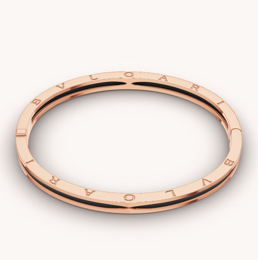 [Windsor Jewelry]ZERO 1 PINK GOLD WITH BLACK CERAMIC BRACELET