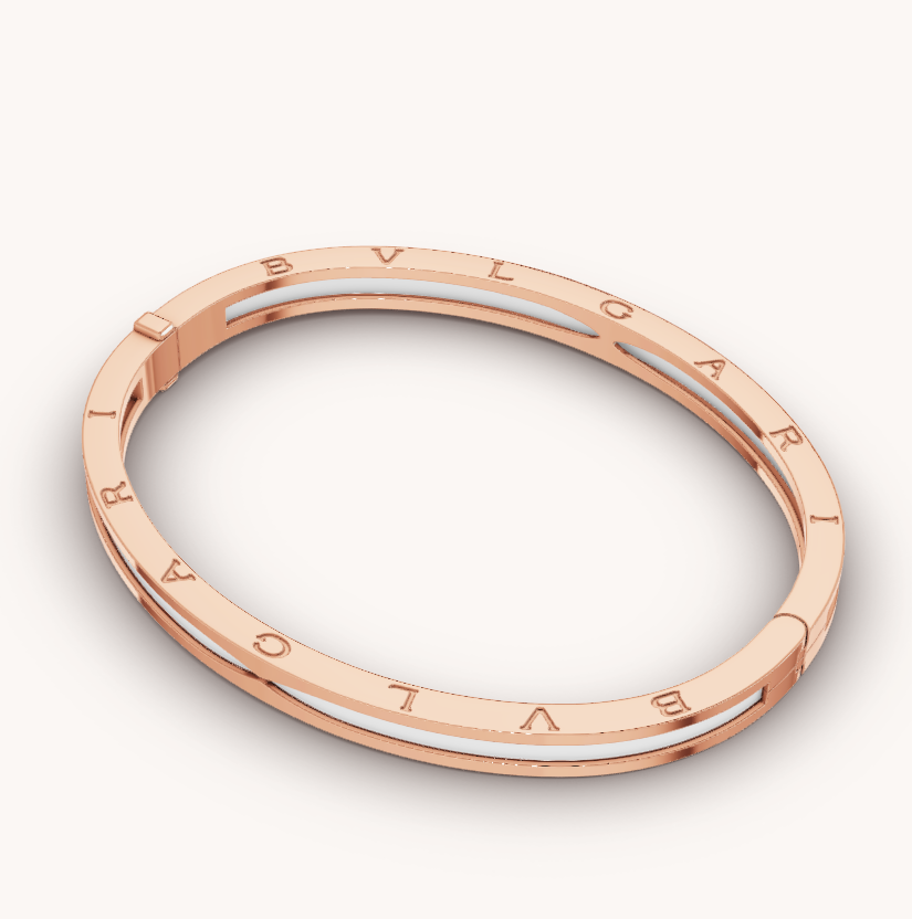 [Windsor Jewelry]ZERO 1 PINK GOLD WITH WHITE CERAMIC BRACELET