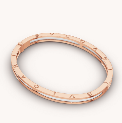 [Windsor Jewelry]ZERO 1 PINK GOLD WITH WHITE CERAMIC BRACELET