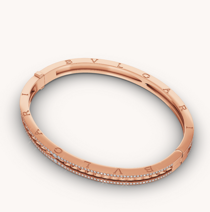 [Windsor Jewelry]ZERO 1 SPIRAL AND PAVED DIAMOND PINK GOLD BRACELET