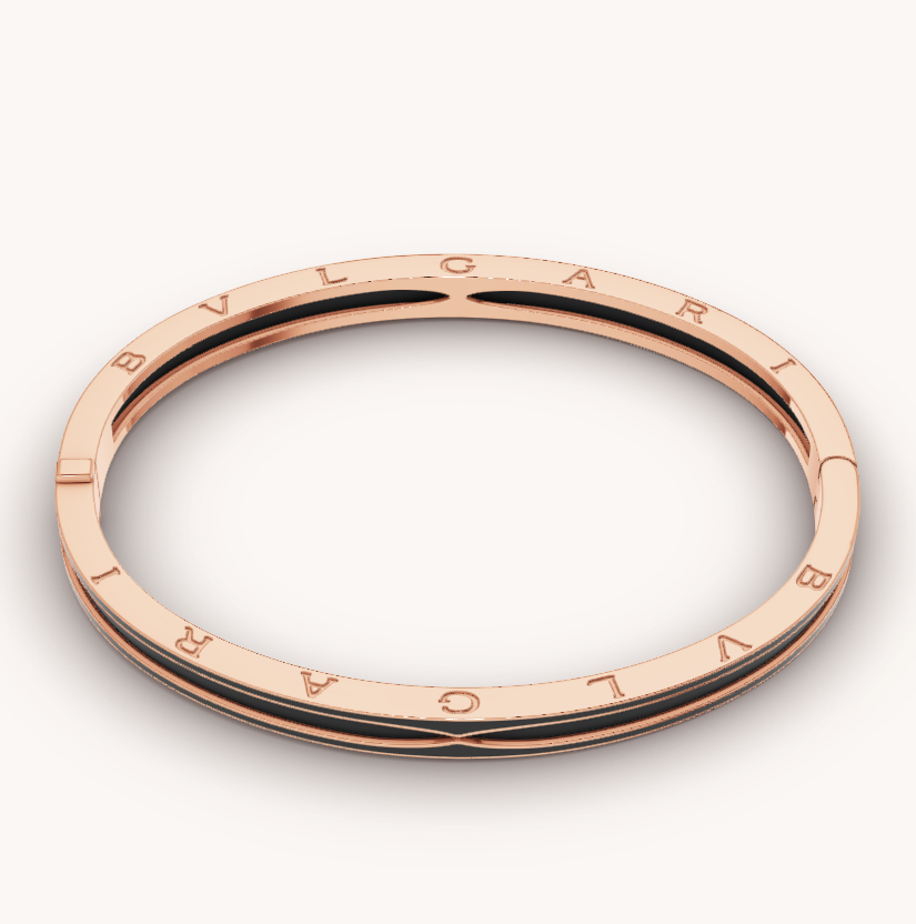 [Windsor Jewelry]ZERO 1 PINK GOLD WITH MATTE BLACK CERAMIC BRACELET