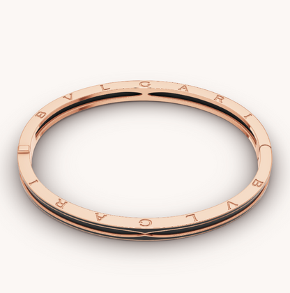 [Windsor Jewelry]ZERO 1 PINK GOLD WITH MATTE BLACK CERAMIC BRACELET