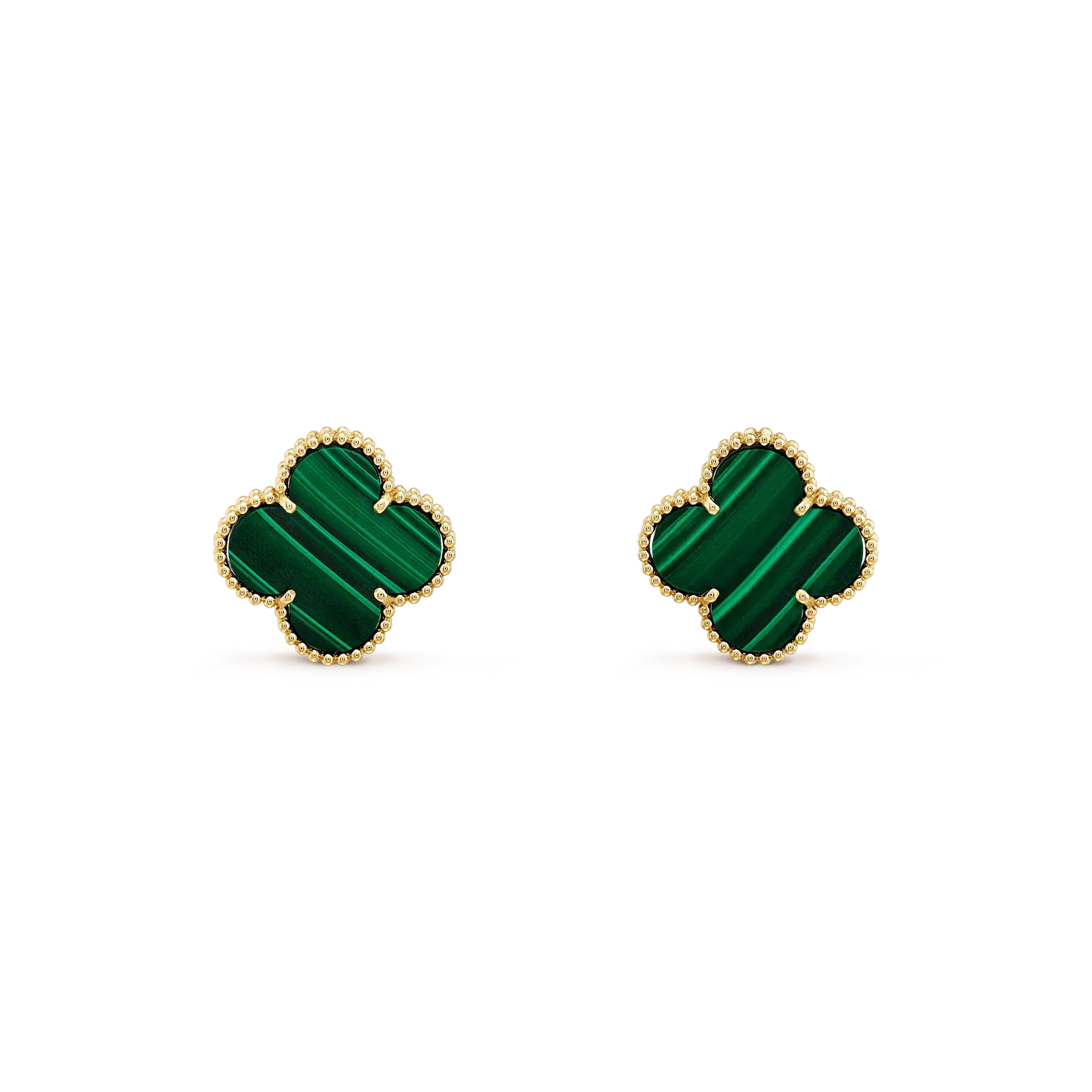 [Windsor Jewelry]CLOVER MINI 9.5MM MALACHITE  EARRINGS
