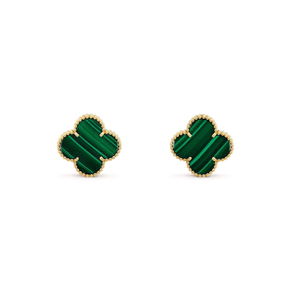 [Windsor Jewelry]CLOVER MINI 9.5MM MALACHITE  EARRINGS