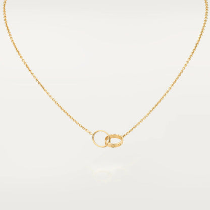 [Windsor Jewelry]LOVE NECKLACE DOUBLE RING GOLD
