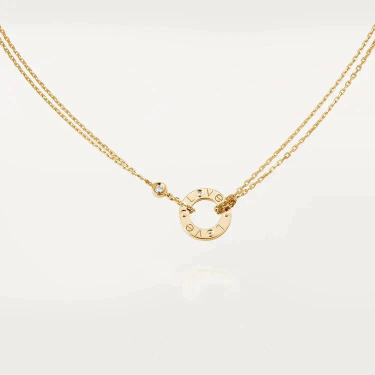 [Windsor Jewelry]LOVE NECKLACE 16MM 2 DIAMONDS