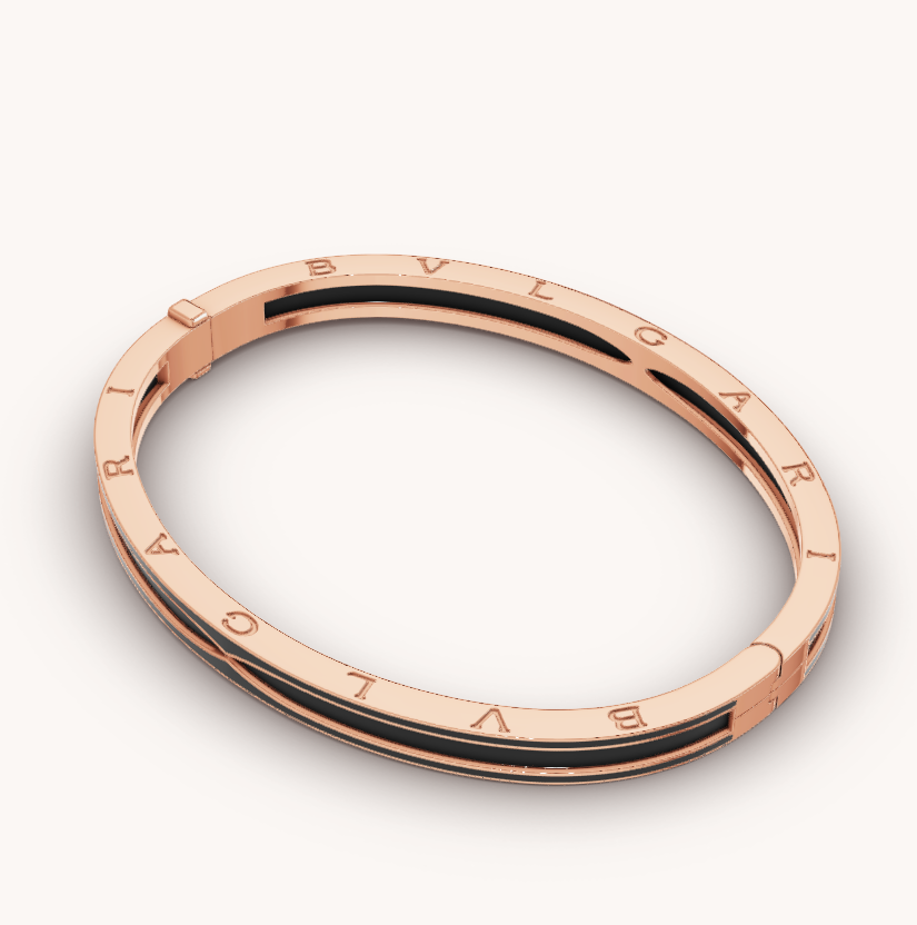 [Windsor Jewelry]ZERO 1 PINK GOLD WITH MATTE BLACK CERAMIC BRACELET
