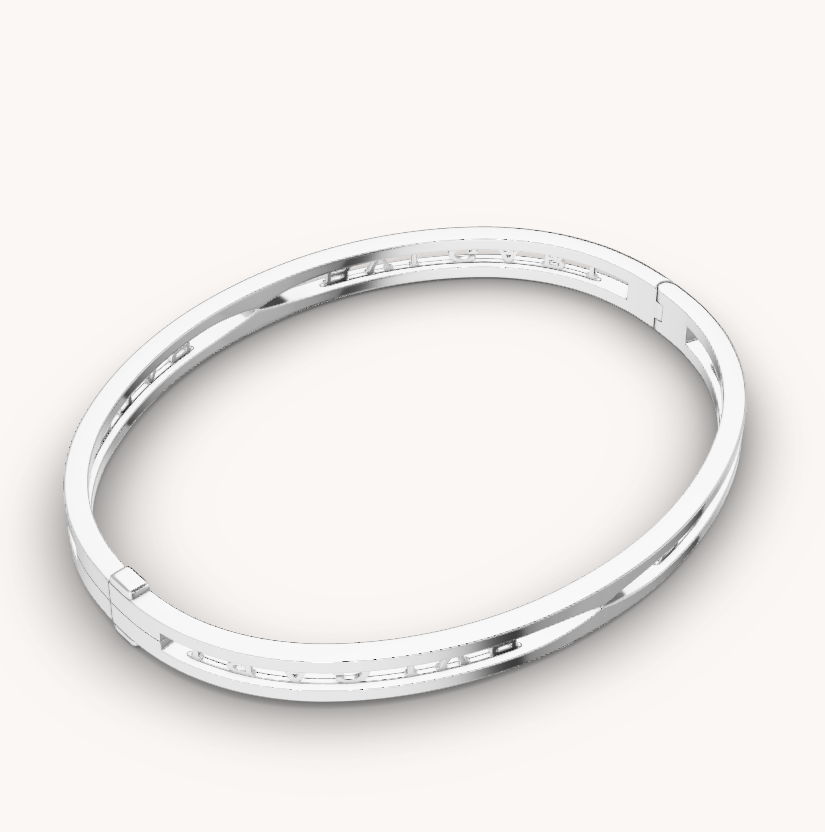 [Windsor Jewelry]ZERO 1 SPIRAL LOGO SILVER BRACELET