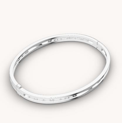 [Windsor Jewelry]ZERO 1 SPIRAL LOGO SILVER BRACELET