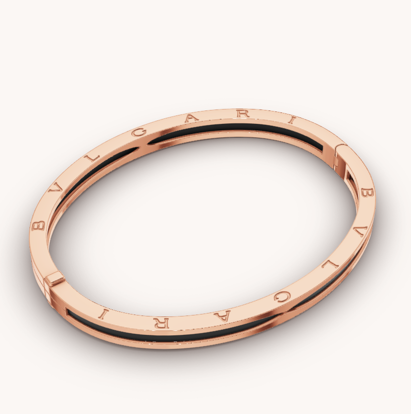 [Windsor Jewelry]ZERO 1 PINK GOLD WITH BLACK CERAMIC BRACELET
