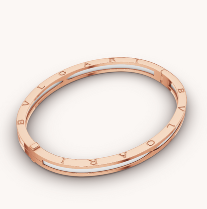 [Windsor Jewelry]ZERO 1 PINK GOLD WITH WHITE CERAMIC BRACELET