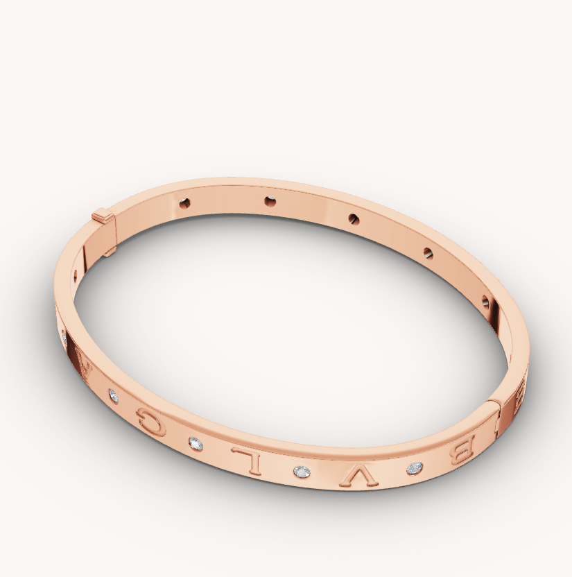[Windsor Jewelry]ZERO 1 PINK GOLD 12 DIAMONDS BRACELET
