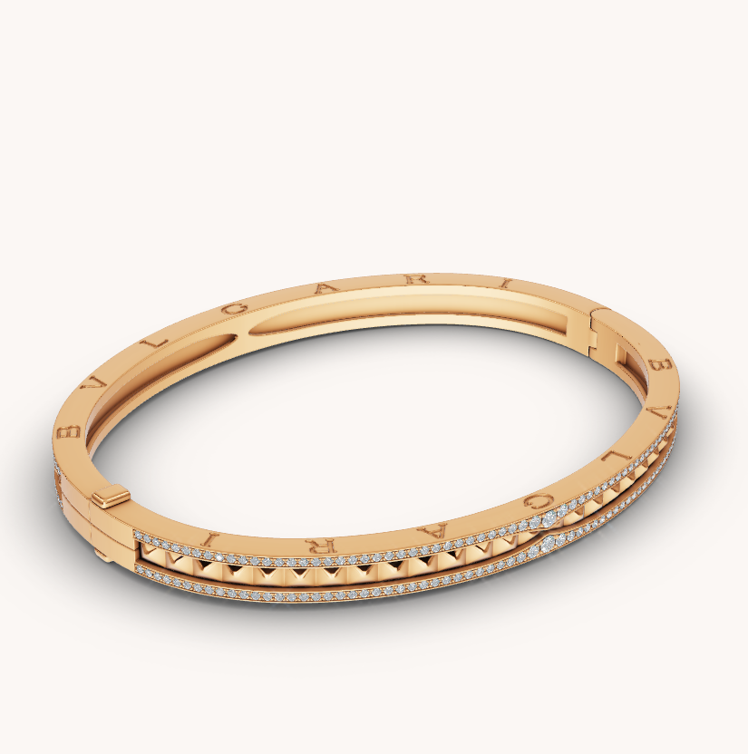 [Windsor Jewelry]ZERO 1 SPIRAL AND PAVED DIAMOND GOLD BRACELET