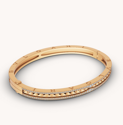[Windsor Jewelry]ZERO 1 SPIRAL AND PAVED DIAMOND GOLD BRACELET