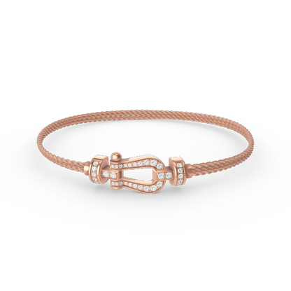 [Windsor Jewelry]FORCE SMALL HORSESHOE  DIAMOND CHAIN ROPE BRACELET