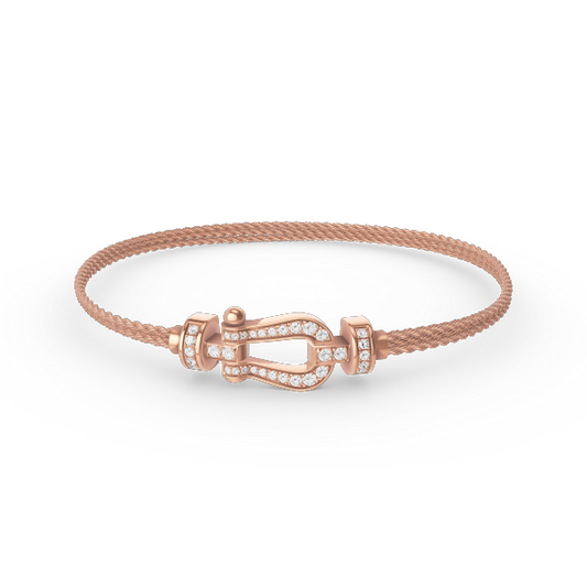 [Windsor Jewelry]FORCE SMALL HORSESHOE  DIAMOND CHAIN ROPE BRACELET