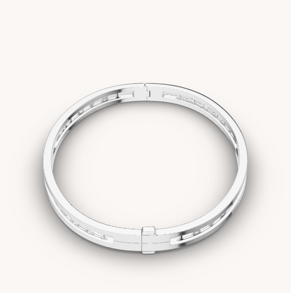 [Windsor Jewelry]ZERO 1 SPIRAL LOGO SILVER BRACELET