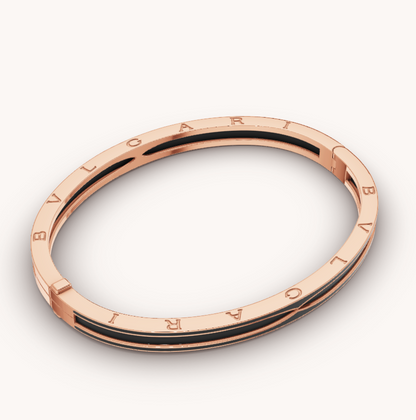 [Windsor Jewelry]ZERO 1 PINK GOLD WITH MATTE BLACK CERAMIC BRACELET
