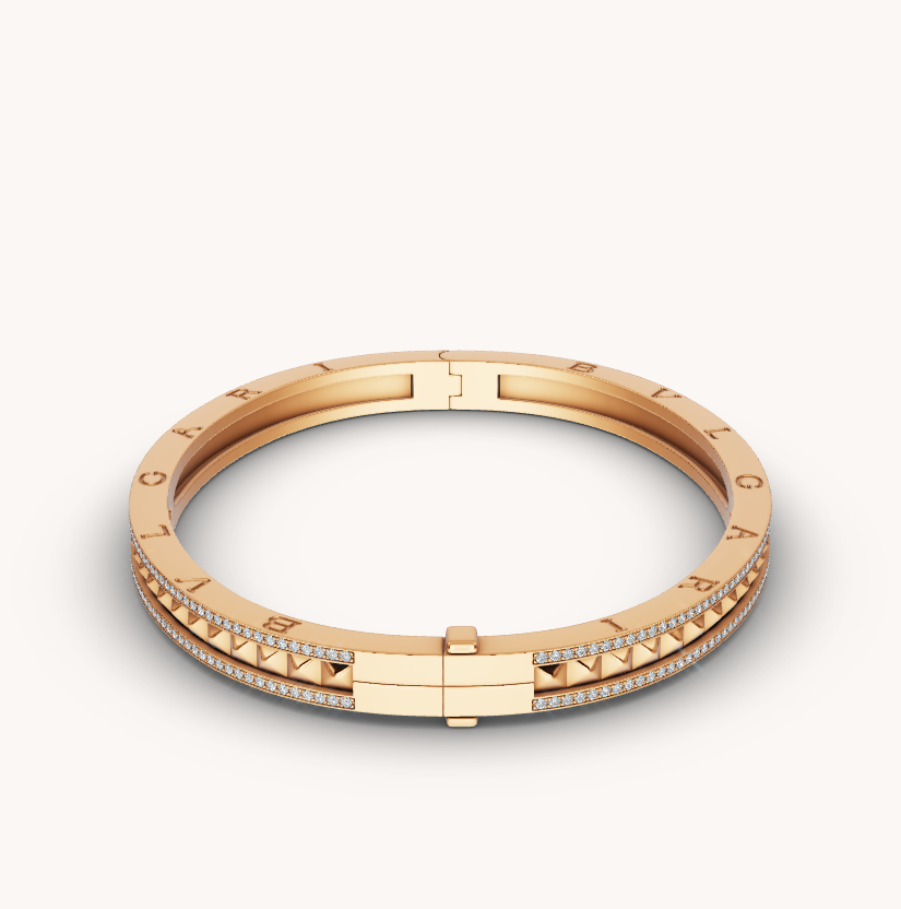[Windsor Jewelry]ZERO 1 SPIRAL AND PAVED DIAMOND GOLD BRACELET