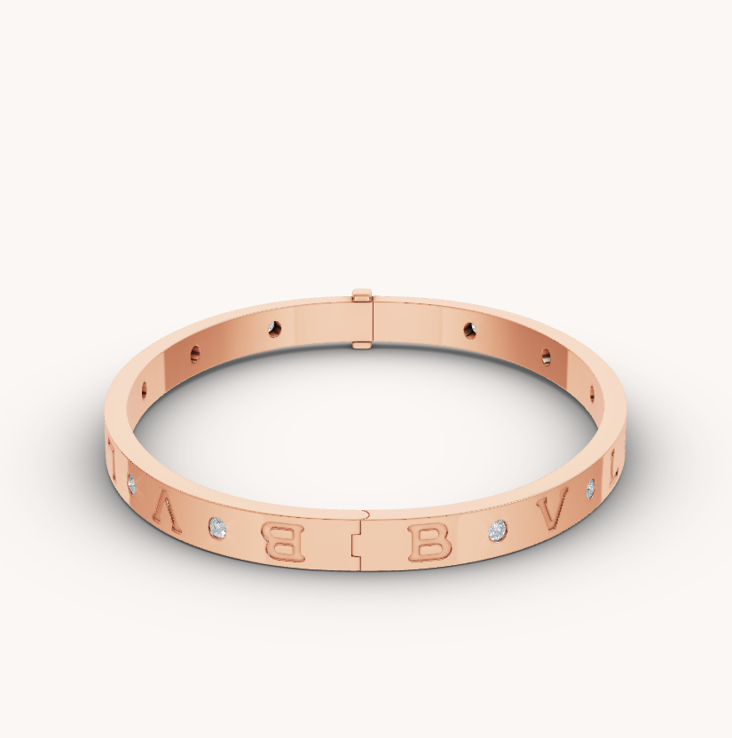 [Windsor Jewelry]ZERO 1 PINK GOLD 12 DIAMONDS BRACELET