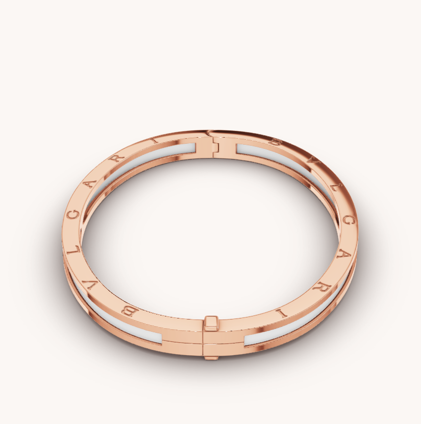 [Windsor Jewelry]ZERO 1 PINK GOLD WITH WHITE CERAMIC BRACELET