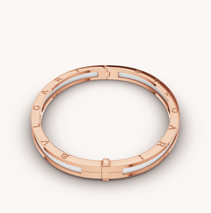 [Windsor Jewelry]ZERO 1 PINK GOLD WITH WHITE CERAMIC BRACELET