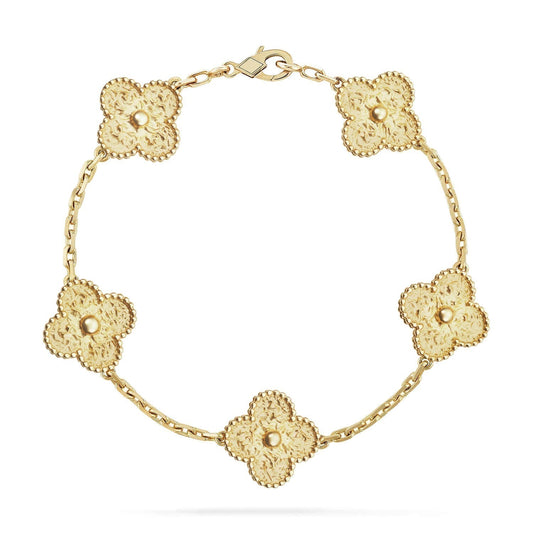 [Windsor Jewelry]CLOVER 5 MOTIFS BRONZING BRACELET