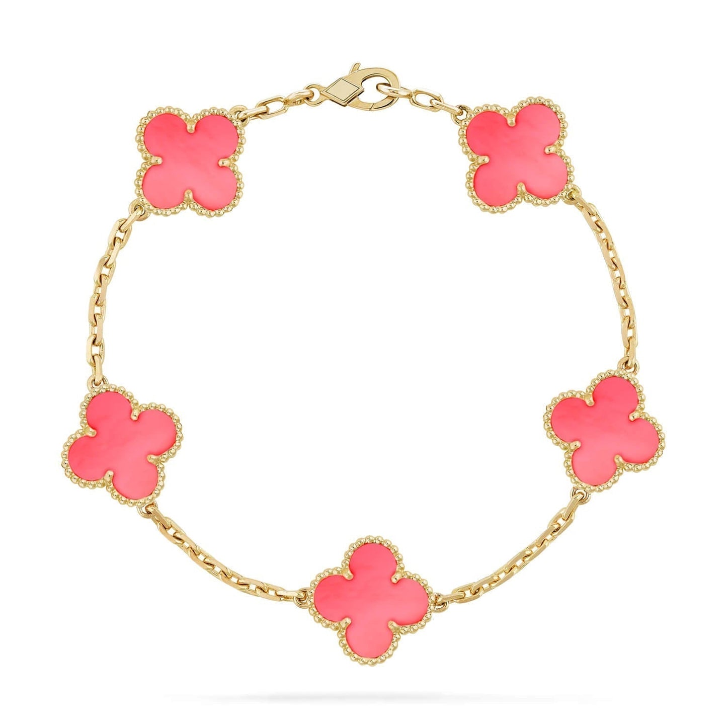 [Windsor Jewelry]CLOVER 5 PINK MOP BRACELET