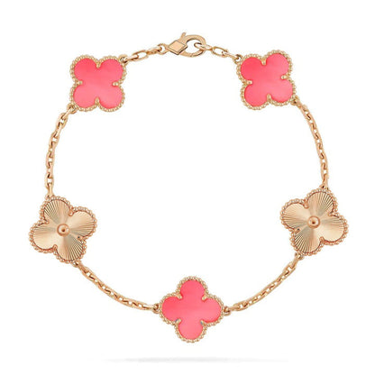 [Windsor Jewelry]CLOVER BRACELET 5 MOTIF PINK AND PINK GOLD