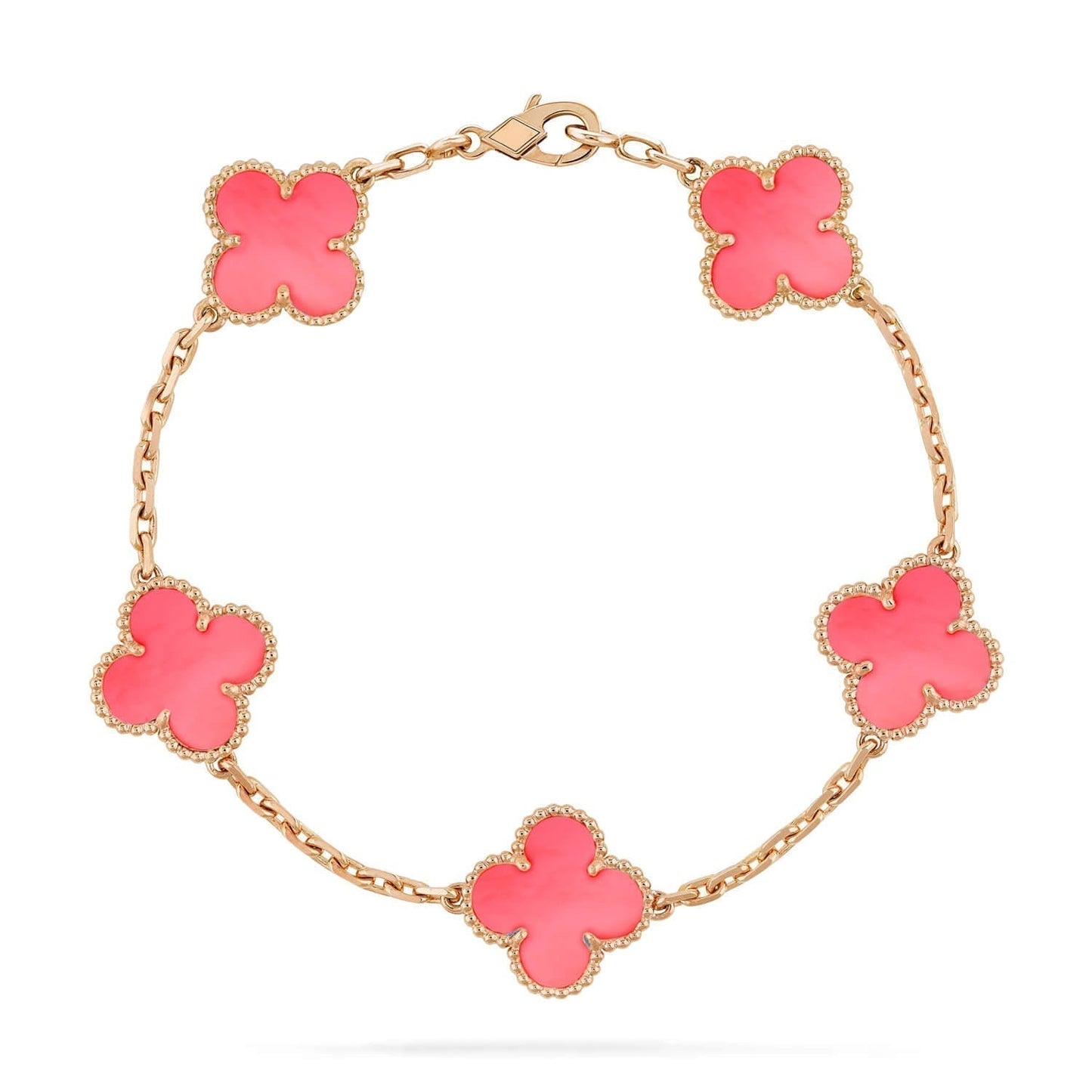 [Windsor Jewelry]CLOVER 5 PINK MOP BRACELET