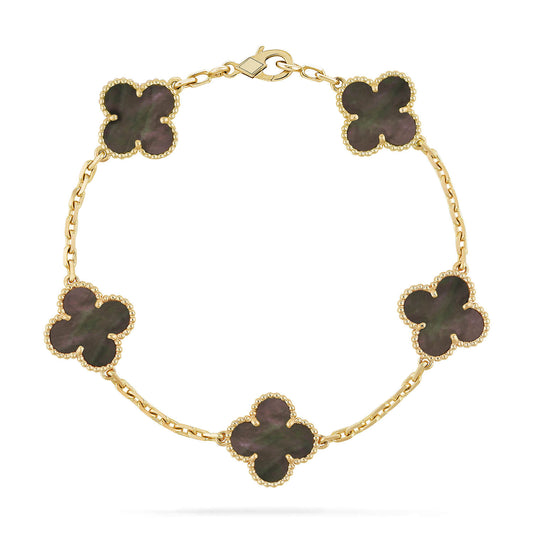 [Windsor Jewelry]CLOVER 5 MOTIF GRAY MOP  BRACELET