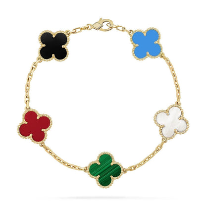 [Windsor Jewelry]CLOVER 5 MOTIFS MULTICOLOR  BRACELET