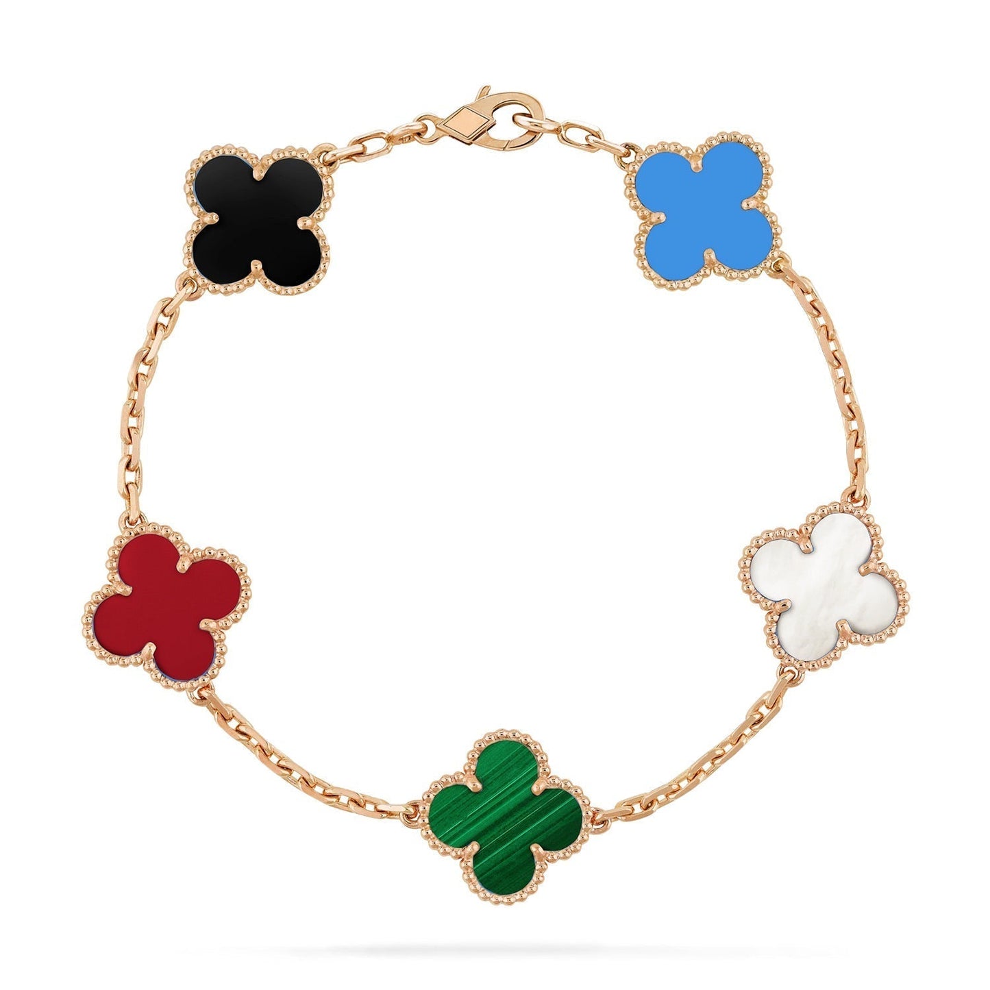 [Windsor Jewelry]CLOVER 5 MOTIFS MULTICOLOR  BRACELET