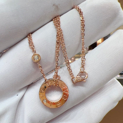 [Windsor Jewelry]LOVE NECKLACE 16MM 2 DIAMONDS