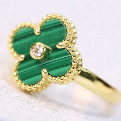 [Windsor Jewelry]CLOVER MALACHITE RING GOLD DIAMOND