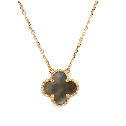 [Windsor Jewelry]CLOVER 15MM  GRAY MOTHER OF PEARL NECKLACE