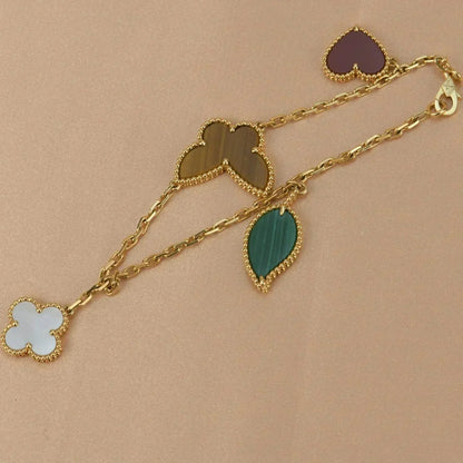 [Windsor Jewelry]LUCKY SPRING 5 MOTIF GOLD BRACELET
