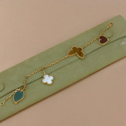 [Windsor Jewelry]LUCKY SPRING 5 MOTIF GOLD BRACELET
