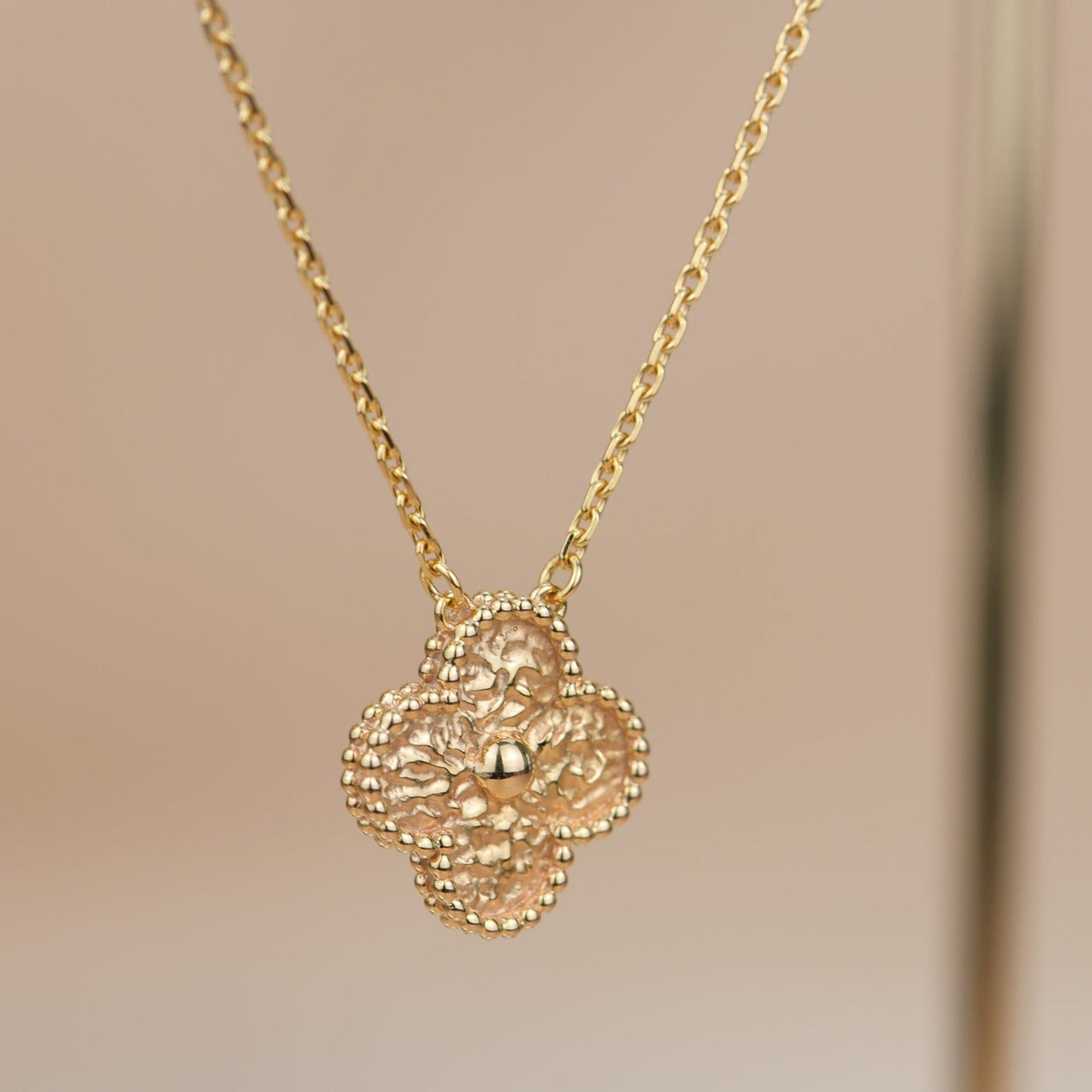 [Windsor Jewelry]CLOVER 15MM  BRONZING NECKLACE