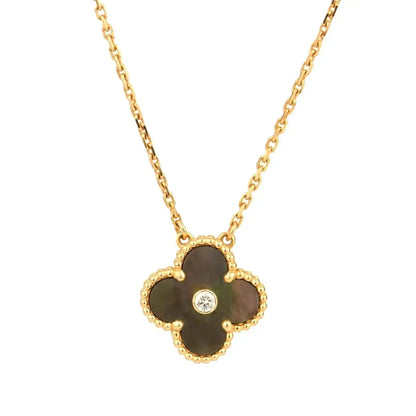[Windsor Jewelry]CLOVER 15MM DIAMOND AND MOTHER-OF-GREY NECKLACE