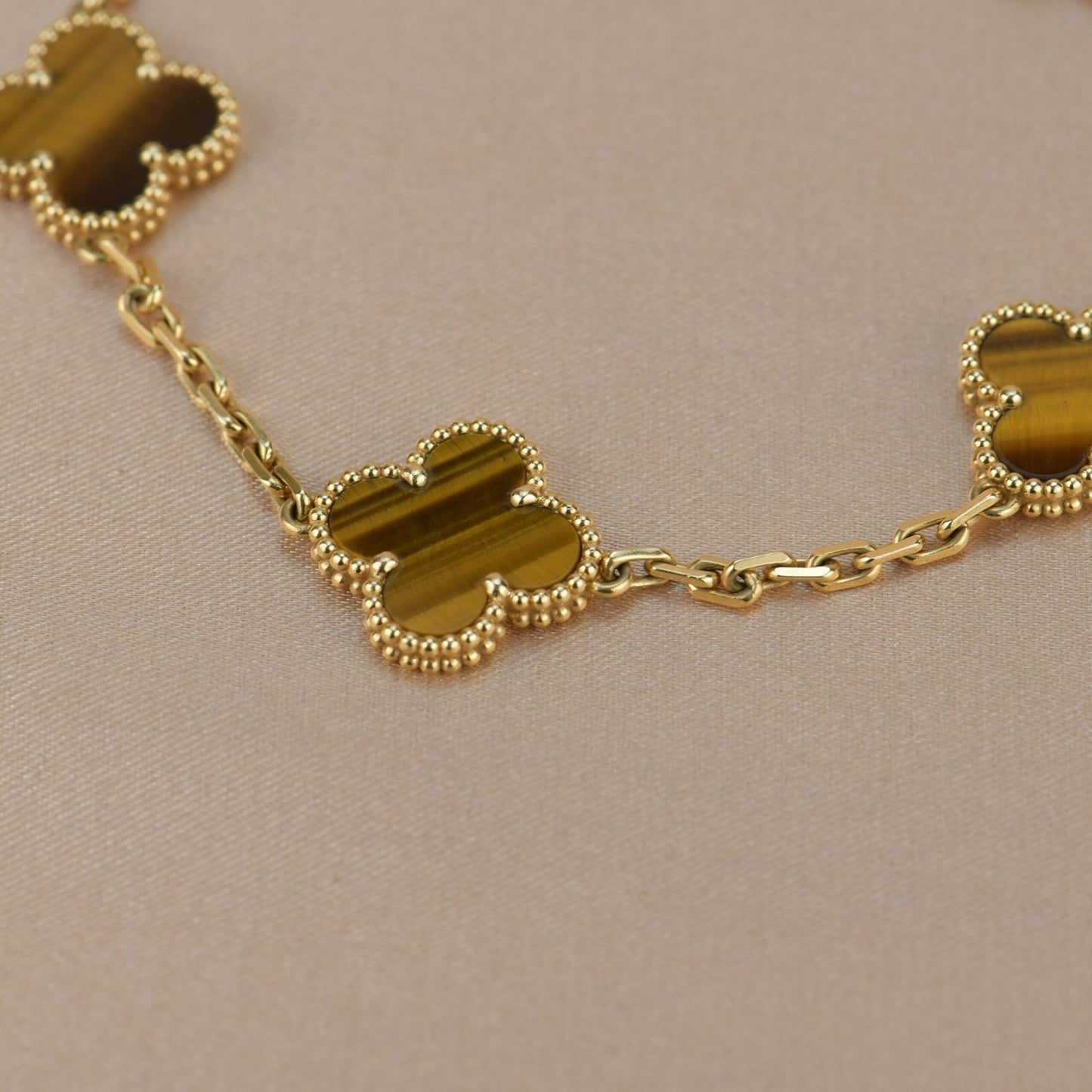 [Windsor Jewelry]CLOVER  5 MOTIFS TIGER EYE BRACELET