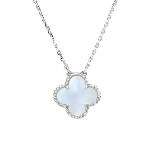 [Windsor Jewelry]CLOVER  15MM WHITE MOTHER-OF-PEARL SILVER