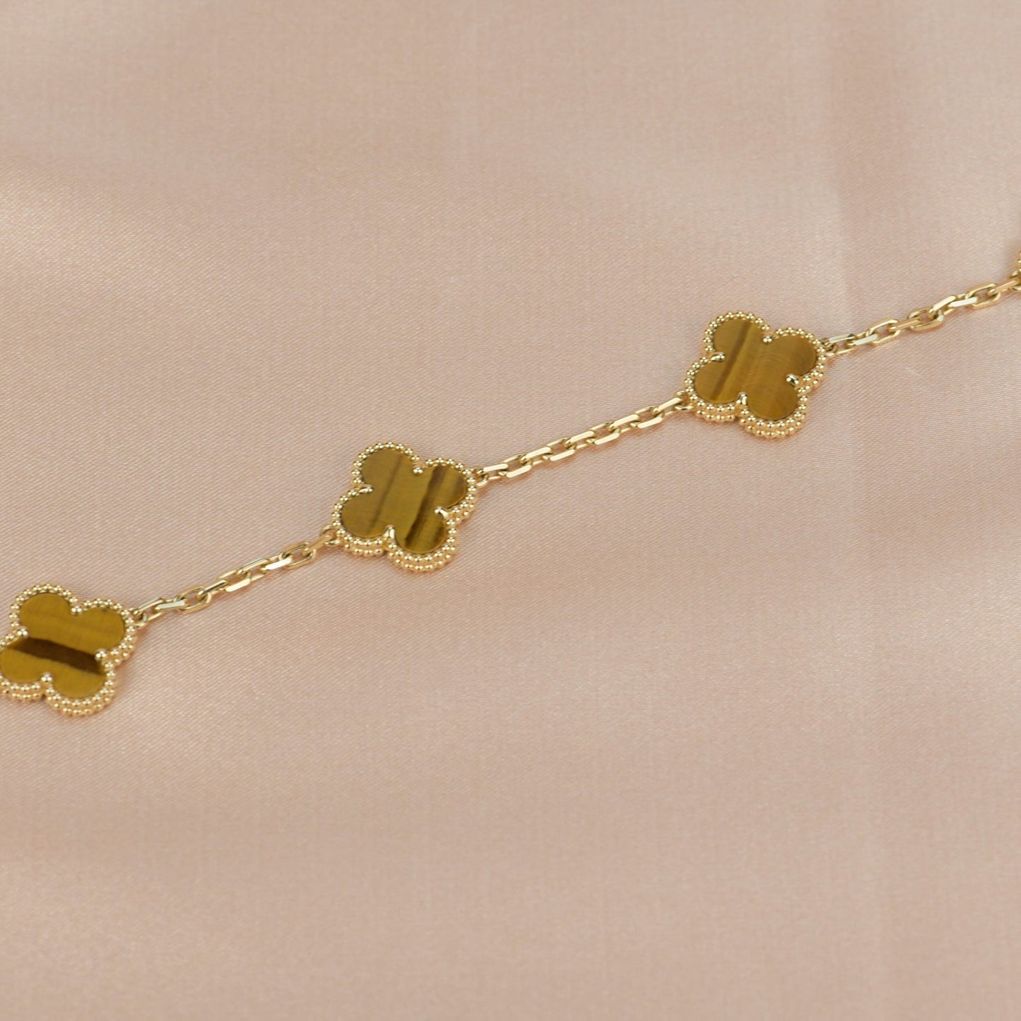[Windsor Jewelry]CLOVER  5 MOTIFS TIGER EYE BRACELET