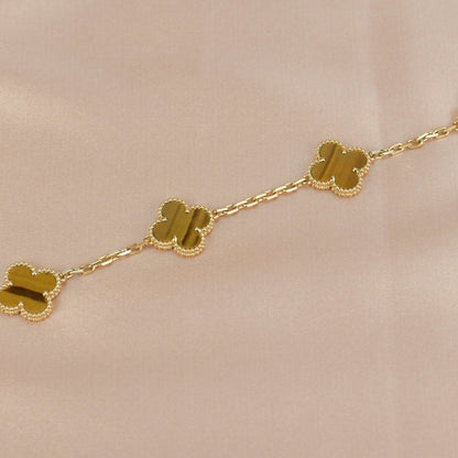 [Windsor Jewelry]CLOVER  5 MOTIFS TIGER EYE BRACELET