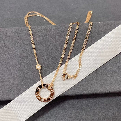 [Windsor Jewelry]LOVE NECKLACE 16MM 2 DIAMONDS