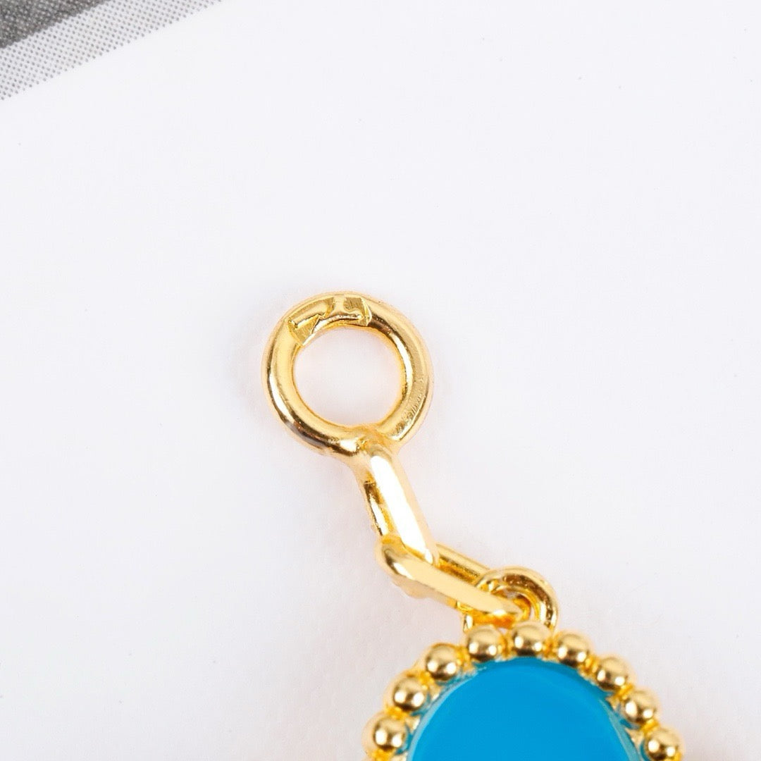 [Windsor Jewelry]CLOVER 5 MOTIFS TURQUOISE BRACELET