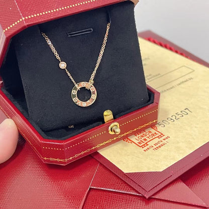 [Windsor Jewelry]LOVE NECKLACE 16MM 2 DIAMONDS