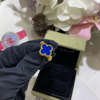 [Windsor Jewelry]CLOVER RIVERSIBLE BLUE AGATE RING
