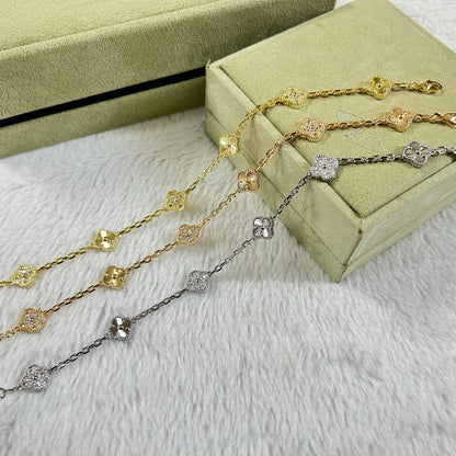 [Windsor Jewelry]CLOVER 6 MOTIF DIAMOND LASER BRACELET