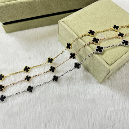 [Windsor Jewelry]CLOVER 6 MOTIF  ONYXS BRACELET